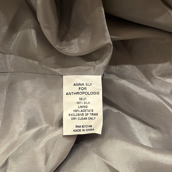 Anna Sui for Anthropologie Striped Floral Silk Sleeveless Dress - Picture 6 of 6